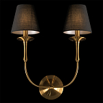 Бра с металлическим основанием бронзового цвета и 2-мя черными конусовидными абажурами Dignity варинант исполнения - 4 | Loft Concept в Омске