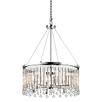 Люстра круглая цвета хром с вертикальными стеклянными трубками и круглыми подвесками Kichler варинант исполнения - 1 | Loft Concept в Омске