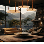 Люстра в форме обруча из натурального камня Minerals of Light варинант исполнения - 5 | Loft Concept в Омске