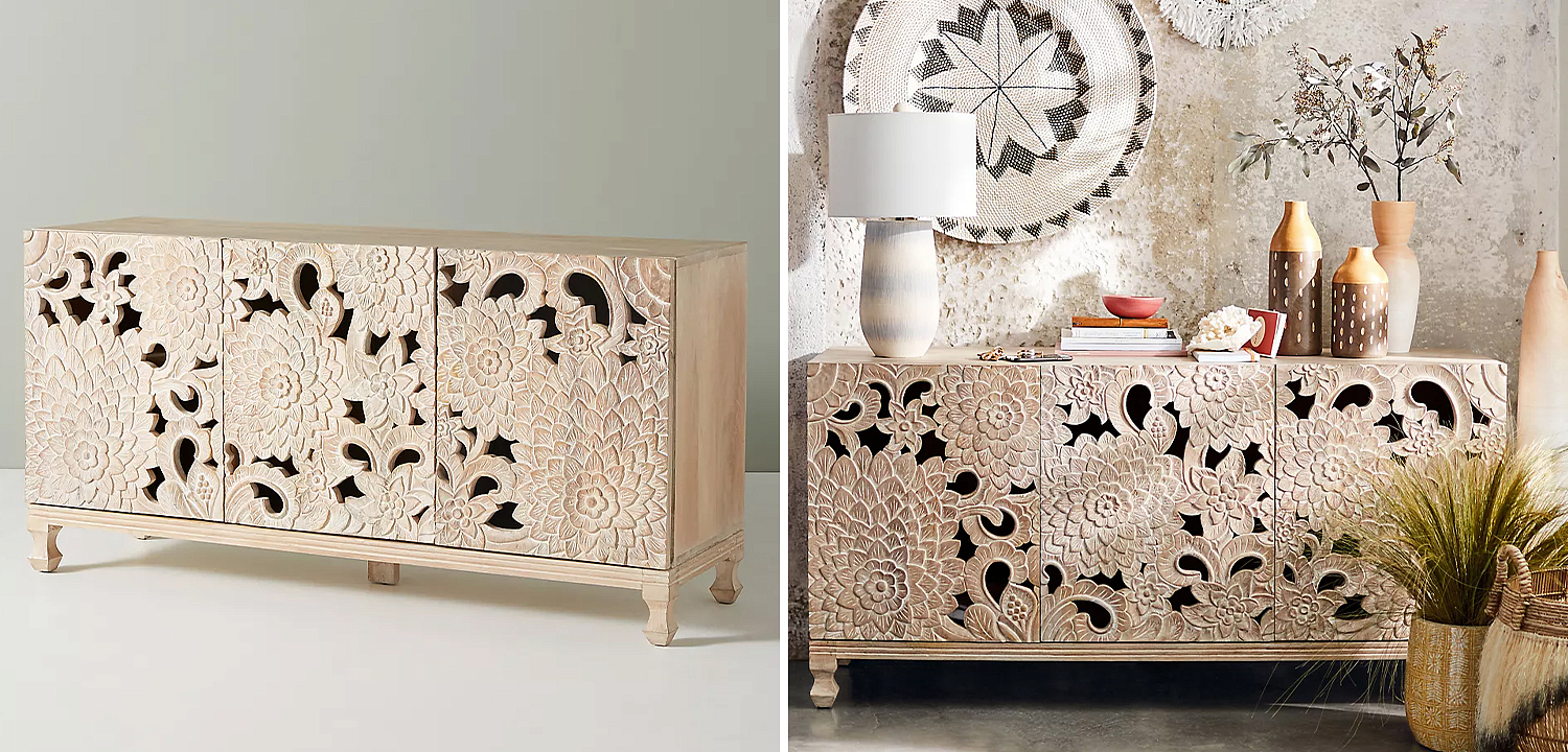 Буфет Handcarved Lotus Media Console Буфет Handcarved Lotus Media Console - Loft-Concept в Омске