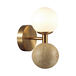 Бра с шарообразным матовым плафоном и шаром из камня на металлическом основании Orb Essence варинант исполнения - 1 | Loft Concept в Омске