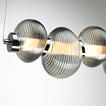 Подвесной светильник линейный с 7-ю рифлеными стеклянными шарами Marcelh Light варинант исполнения - 9 | Loft Concept в Омске