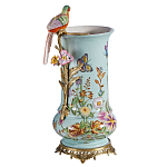 Ваза с птичкой из фарфора с бронзовыми элементами Garden of Eden варинант исполнения - 1 | Loft Concept в Омске