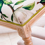 Банкетка из натурального бука золотистая с изображением птиц и цветов Blooming Bird варинант исполнения - 3 | Loft Concept в Омске