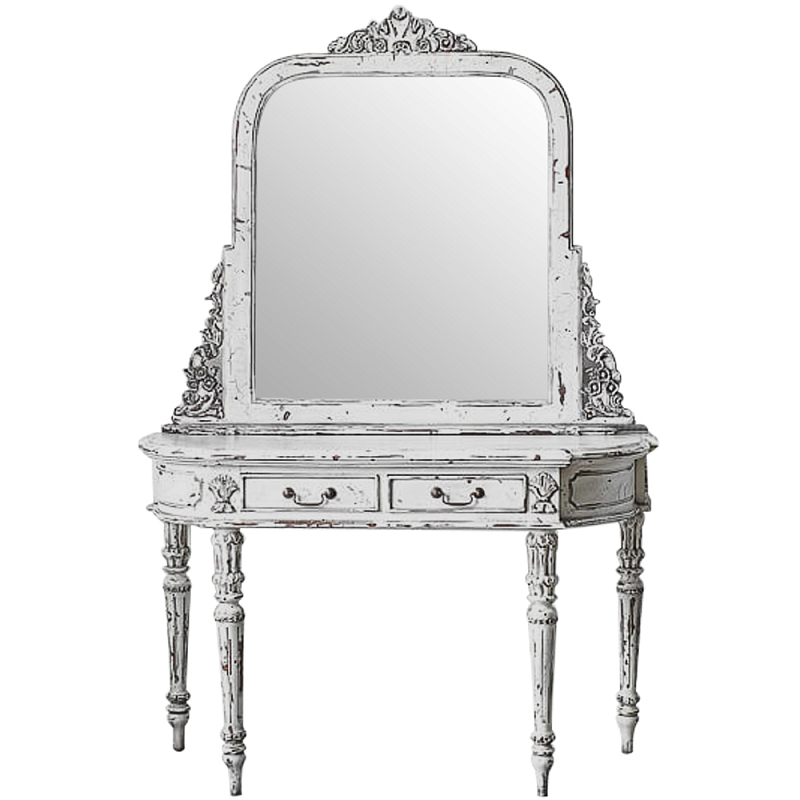 Трельяж White Moreau Dressing Table Белый Коричневый Трельяж White Moreau Dressing Table Белый Коричневый в Омске | Loft Concept