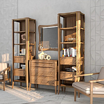 Витрина правая из массива дуба с 5-ю полками и 2-мя ящиками Tasteful Furniture варинант исполнения - 3 | Loft Concept в Омске