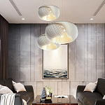 Подвесной светильник с белыми изящными декоративными лепестками Volumetric Petal Lamp варинант исполнения - 7 | Loft Concept в Омске