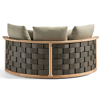 Дизайнерский уличный диван из массива дерева с плетеной спинкой PALINFRASCA Sofa варинант исполнения - 13 | Loft Concept в Омске