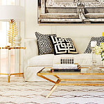 Золотой приставной столик с круглой стеклянной столешницей Weightless Table варинант исполнения - 6 | Loft Concept в Омске