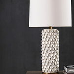 Настольная лампа покрытая лепестками белых цветов Fancy Calla Lily варинант исполнения - 3 | Loft Concept в Омске