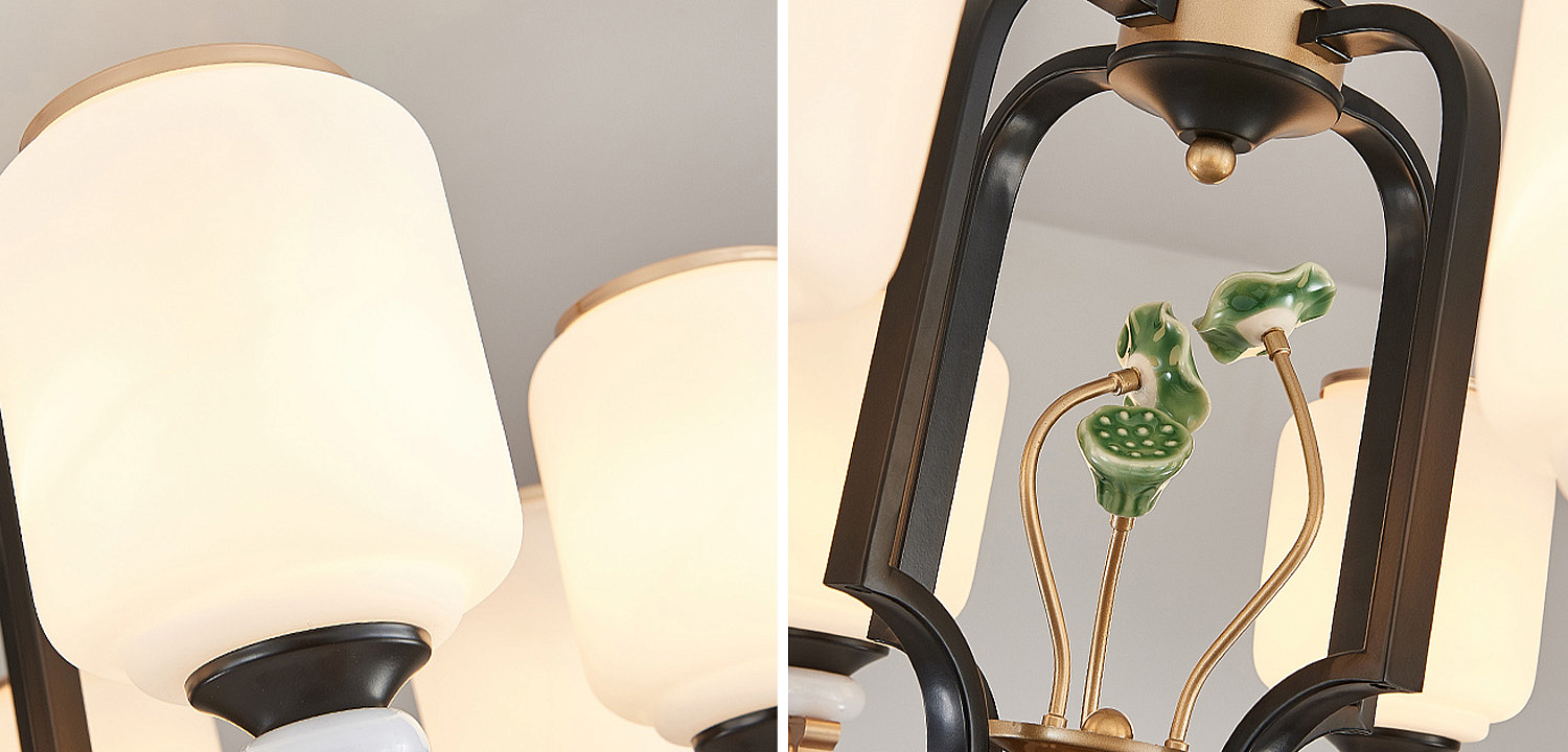 Люстра в китайском стиле Chinese Style Lotus Fruit Chandelier Люстра в китайском стиле Chinese Style Lotus Fruit Chandelier - Loft-Concept в Омске