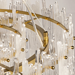 Люстра круглая с прозрачными стержнями разной длины Textured Glass Chandelier варинант исполнения - 10 | Loft Concept в Омске