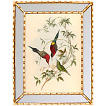 Постер с изображением птиц и цветов в зеркальной раме Blooming Birds Poster варинант исполнения - 2 | Loft Concept в Омске