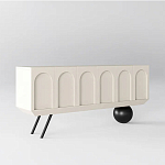 Дизайнерский комод с фактурным фасадом и чёрной ножкой в форме шара Samanta варинант исполнения - 1 | Loft Concept в Омске