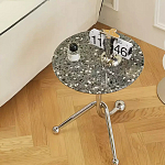 Дизайнерский журнальный стол с круглой столешницей на изогнутых стальных ножках Obafaby варинант исполнения - 2 | Loft Concept в Омске