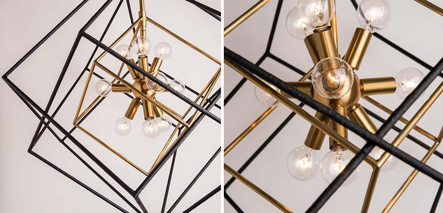 Люстра CUBIST Pendant Black and Gold 9 lamp Люстра CUBIST Pendant Black and Gold 9 lamp - Loft-Concept в Омске