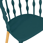 Пластиковый стул на ножках из массива бука Ferret Spiral Green варинант исполнения - 4 | Loft Concept в Омске