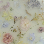 Круглый поднос из эпоксидной смолы с цветами белый Epoxy Resin Flowers Tray White варинант исполнения - 2 | Loft Concept в Омске