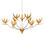 Люстра с плафонами в виде цветов Golden Bird of Paradise варинант исполнения - 3 | Loft Concept в Омске