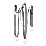 Подвесной светильник с серыми кожаными ремнями и белыми стеклянными плафонами в виде шаров Flos Wireline Lighting варинант исполнения - 5 | Loft Concept в Омске