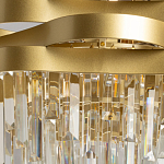 Люстра цвета матового золота с металлическими лентами и длинными прозрачными подвесками Gilded Waves варинант исполнения - 4 | Loft Concept в Омске