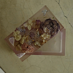 Шкатулка из эпоксидной смолы с цветами розовая Epoxy Resin Rectangular Box Pink варинант исполнения - 2 | Loft Concept в Омске