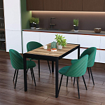 Стол обеденный раздвижной с прямоугольной столешницей на четырех черных ножках Blair варинант исполнения - 9 | Loft Concept в Омске