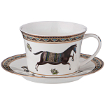 Чайный сервиз из фарфора с изображением лошадей на 6 персон 15 предметов Porcelain Horse Set  варинант исполнения - 1 | Loft Concept в Омске