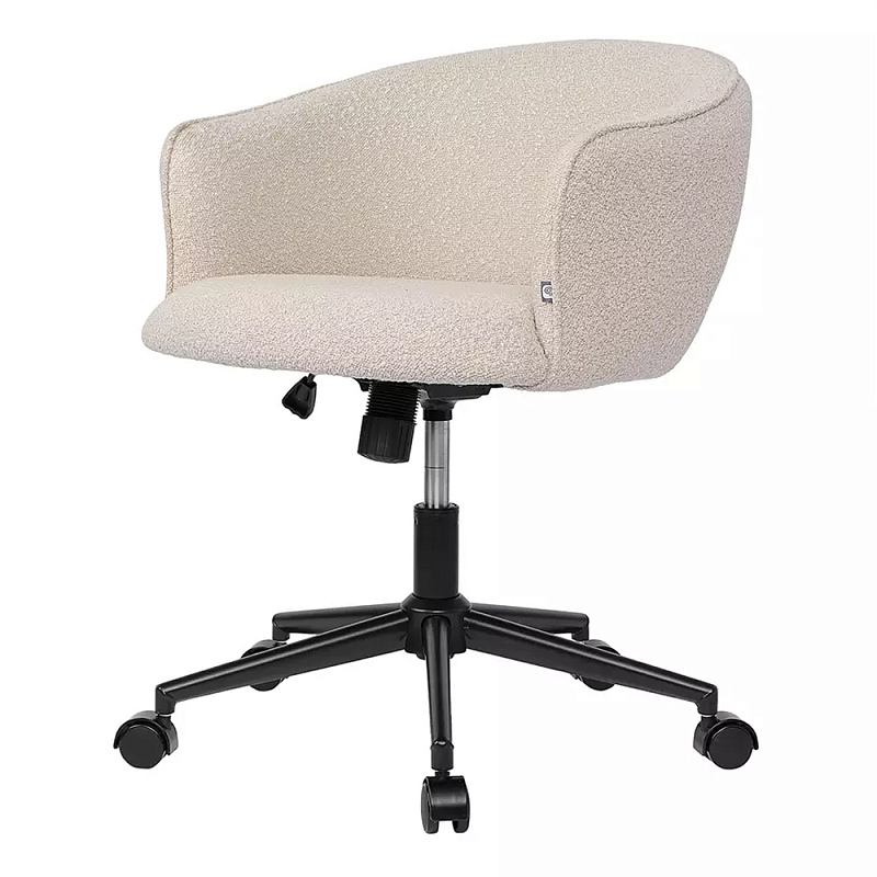 Кресло офисное полукруглое с буклированной обивкой Adjustable Chair Бежевый в Омске | Loft Concept 