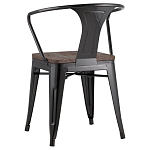 Черный глянцевый стул с сиденьем из натурального дерева TOLIX варинант исполнения - 5 | Loft Concept в Омске