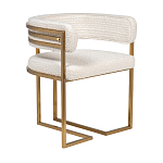 Стул букле бежевый с каркасом цвета матовое золото Tactility варинант исполнения - 2 | Loft Concept в Омске