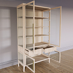 Витрина Primo со стеклянными фасадами и 2 ящиками Светлый дуб варинант исполнения - 3 | Loft Concept в Омске