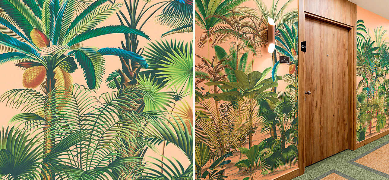 Обои ручная роспись Palmetum Tangerine - Loft-Concept в Омске