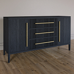 Буфет Primo с тремя ящиками и двумя фасадами Черный дуб варинант исполнения - 2 | Loft Concept в Омске