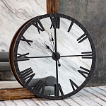 Часы настенные зеркальные с чёрным металлическим циферблатом Mirror Tower Clock варинант исполнения - 5 | Loft Concept в Омске