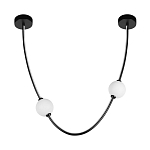 Подвесной светильник в форме дуги с белыми шарообразными плафонами Flos Wireline Lighting варинант исполнения - 2 | Loft Concept в Омске