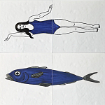 Плитка с узором Рыба пловчиха варинант исполнения - 1 | Loft Concept в Омске