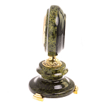 Часы настольные бронзовые из натуральных камней Мрамор и Змеевик Stone Clock варинант исполнения - 15 | Loft Concept в Омске