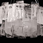 Люстра круглая с подвесными прямоугольными пластинами из стекла Glacier Panels варинант исполнения - 7 | Loft Concept в Омске