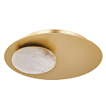 Бра с овальным основанием золотого цвета  и плафоном из алебастра Shaw Lighting варинант исполнения - 1 | Loft Concept в Омске