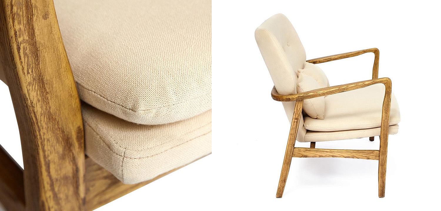 Диван с каркасом из массива дерева Makeshift sofa beige Диван с каркасом из массива дерева Makeshift sofa beige - Loft-Concept в Омске