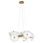 Люстра подвесная круглая с ветвистыми бронзовыми элементами и стеклянными рифлеными дисками Textured Glass Chandelier варинант исполнения - 1 | Loft Concept в Омске