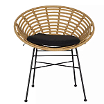 Стул круглый с ротанговым плетением Round Wicker Stool варинант исполнения - 2 | Loft Concept в Омске