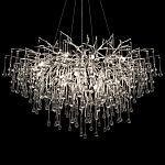 Люстра подвесная с прозрачными стеклянными подвесками в форме капель Диаметр 100 см Droplet Chandelier варинант исполнения - 19 | Loft Concept в Омске