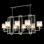 Люстра прямоугольной формы с 8-ю цилиндрическими плафонами из стекла Laurent варинант исполнения - 3 | Loft Concept в Омске