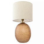 Настольная лампа с тканевым бежевым абажуром на овальном основании Beige Lampshade on Oval Base варинант исполнения - 2 | Loft Concept в Омске