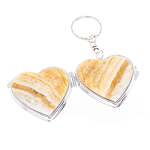 Зеркало брелок складное двухстороннее в форме сердца из натурального камня Оникс Stone Mirrors варинант исполнения - 2 | Loft Concept в Омске