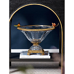 Чаша из прозрачного стекла с бронзовым рельефным ободком Eden Garden варинант исполнения - 2 | Loft Concept в Омске