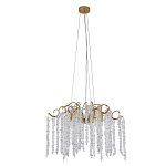 Люстра подвесная с изогнутыми золотистыми элементами и хрустальными подвесками FAIRYTREE Light варинант исполнения - 1 | Loft Concept в Омске