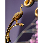 Чаша из прозрачного стекла на бронзовой подставке в виде павлина с рельефным хвостом Eden Garden варинант исполнения - 4 | Loft Concept в Омске